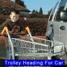 trolley hits car